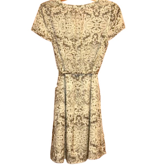 Tulle by Anthro Women’s Medium White & Black Floral Tie Cinch Waist Mini Dress - Picture 10 of 13